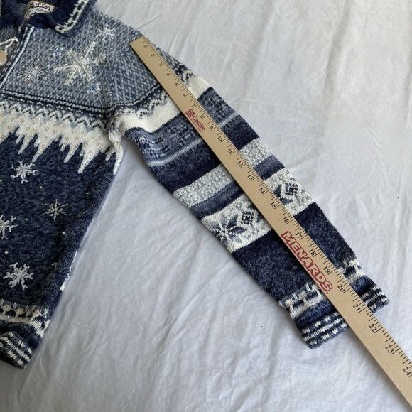 Heirloom Collectibles Womans Cardigan Sweater Snowflakes Holiday Winter Sz M - Picture 6 of 7
